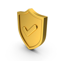 Gold Shield Cross Mark Icon PNG & PSD Images