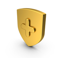 Gold Medical Shield Icon PNG & PSD Images