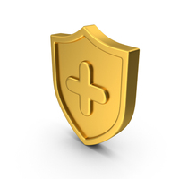 Gold Medical Shield Icon PNG & PSD Images