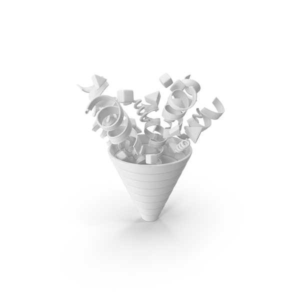 Cartoon Cone Confetti Explosion White PNG & PSD Images