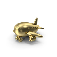 Gold Airplane On Ground Symbol PNG & PSD Images