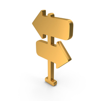 Gold Directions Icon PNG & PSD Images