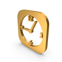 Gold Clock Icon PNG & PSD Images