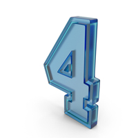 Glass Numbers 4 PNG & PSD Images