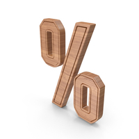 Wooden Percentage Symbol PNG & PSD Images