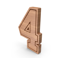 Numbers Wood 4 PNG & PSD Images