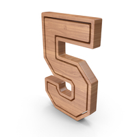 Wooden Number 5 PNG & PSD Images