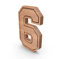 Numbers Wood 6 PNG & PSD Images
