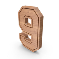 Numbers Wood 9 PNG & PSD Images