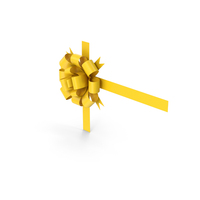 Yellow Gift Bow Ribbon PNG & PSD Images