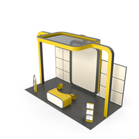 Yellow Exhibition Display Stand PNG & PSD Images