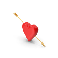 Gold Arrow Hitting Red Heart PNG & PSD Images