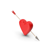 Arrow Hitting Red Heart Symbol PNG & PSD Images