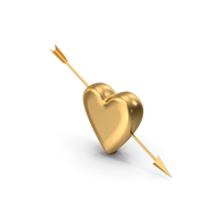 Arrow Hitting Gold Heart PNG & PSD Images