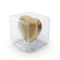 Gold Heart In Ice PNG & PSD Images