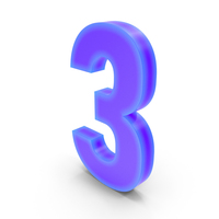 Blue Number 3 PNG & PSD Images
