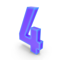 Blue Number 4 PNG & PSD Images