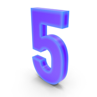 Blue Number 5 PNG & PSD Images