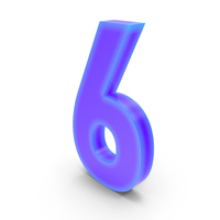 Blue Number 6 PNG & PSD Images
