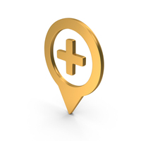 Hospital Map Pointer Icon Gold PNG & PSD Images