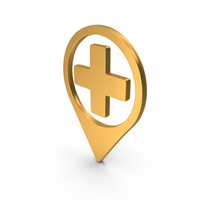 Gold Hospital Map Pointer Icon PNG & PSD Images