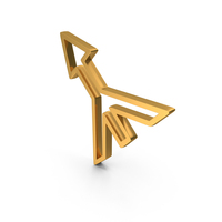 Out Line Left Up Merge Arrow Icon Gold PNG & PSD Images