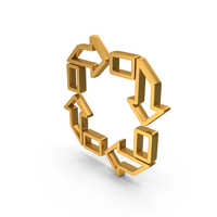 Gold Recycle Outline Icon PNG & PSD Images