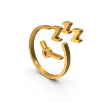 Gold Sleep Time Clock Icon PNG & PSD Images