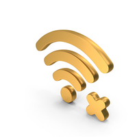 Gold WiFi Blocked Icon PNG & PSD Images