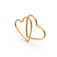 Gold Heart Shapes PNG & PSD Images