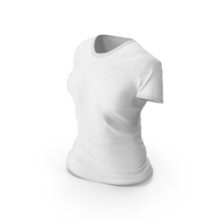 T Shirt Worn Female Crew Neck White Blank PNG & PSD Images