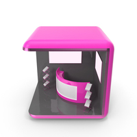 Pink & Black Cube Exhibition Display Stand PNG & PSD Images