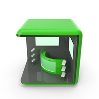 Cube Advertising Sale Display Stand  Light Green PNG & PSD Images