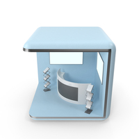 Light Blue Sale Cube Exhibition Stand PNG & PSD Images