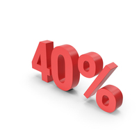 Red 40% Sign PNG & PSD Images