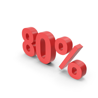 Red 80% Sign PNG & PSD Images