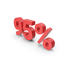 Red 95% Sign PNG & PSD Images