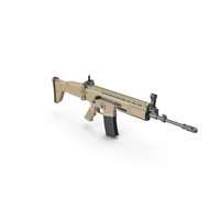 FN SCAR Assault Rifle Desert Color PNG & PSD Images