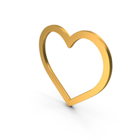 Gold Heart Shape Icon PNG & PSD Images