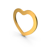 Gold Heart Shape Icon PNG & PSD Images