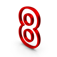Red Metal Number Eight Icon PNG & PSD Images