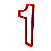 Red Metal Number One Icon PNG & PSD Images