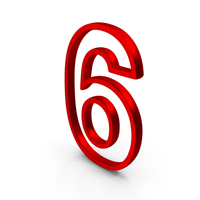 Red Metal Number Six Icon PNG & PSD Images
