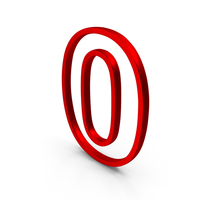 Red Metal Number Zero Icon PNG & PSD Images
