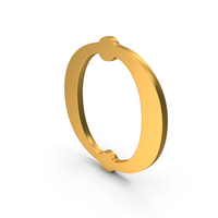 Gold Round Omega Cyrillic Letter Icon PNG & PSD Images