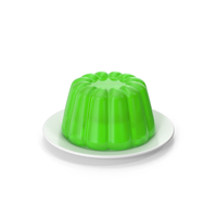 Green Jelly In Ceramic Plate PNG & PSD Images