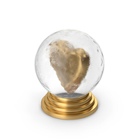 Gold Ice Globe With Heart PNG & PSD Images