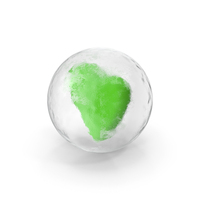 Green Heart In Ice Ball PNG & PSD Images