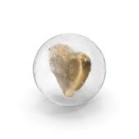 Gold Heart In Ice Ball PNG & PSD Images