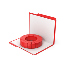 Red File Folder And Pie Chart PNG & PSD Images